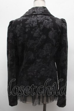 画像2: PEACE NOW / 裾チュールローズプリントジャケット  黒 S-26-02-28-035-PU-JA-HR-ZS