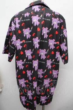 画像2: SEX POT ReVeNGe / くまpt半袖シャツ  黒ｘ紫 S-26-02-28-036-SP-TO-HR-ZS