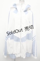 REFLEM / BIG切替ハーフスリーブパーカー  サックスｘ白 S-26-02-28-038-PU-JA-HR-ZS