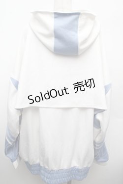 画像2: REFLEM / BIG切替ハーフスリーブパーカー  サックスｘ白 S-26-02-28-038-PU-JA-HR-ZS