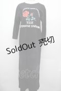 GOTH / バラプリントロングワンピース  黒 S-26-02-28-039-GO-OP-HR-ZS