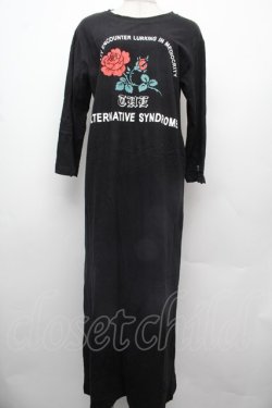 画像1: GOTH / バラプリントロングワンピース  黒 S-26-02-28-039-GO-OP-HR-ZS