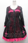 PUNK / レースワンピース  黒ｘピンク S-26-02-28-041-PU-OP-AS-ZS