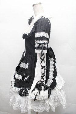 画像3: AND ROMIO / モノトーンゴシックドレス  黒ｘ白 S-26-02-28-043-EL-OP-AS-ZS