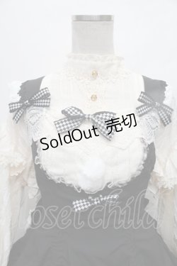 画像4: 中国ロリータ / 裾レースシャーリングジャンパースカートセット  黒ｘ白ｘキナリ S-26-02-28-044-LO-BL-HR-ZS