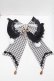 画像13: 中国ロリータ / 裾レースシャーリングジャンパースカートセット  黒ｘ白ｘキナリ S-26-02-28-044-LO-BL-HR-ZS (13)