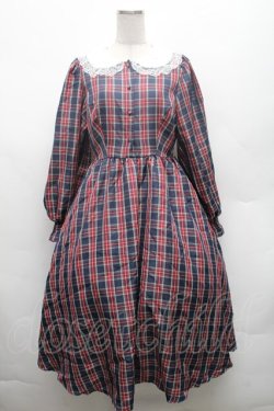 画像1: m petit by misako / ハローキティチェックワンピース M 紺ｘ赤 S-26-02-28-051-LO-OP-AS-ZS