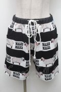 MALKOMALKA / ひつじ柄ショートパンツ  黒ｘ白 S-26-02-28-057-PU-TO-HR-ZS
