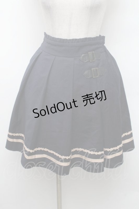 画像1: axes femme / サイドベルトプリーツスカート  紺 S-26-02-28-058-AX-SK-HR-ZS (1)