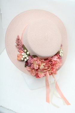 画像2: axes femme / アソートフラワーカンカン帽  ピンク S-26-02-28-008-AX-AC-HR-ZS