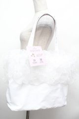 Lovely Tency / 眞白ありすコラボ/TT*MA*フリルトートBAG  淡白 S-26-02-28-020-LO-BG-TE-ZS