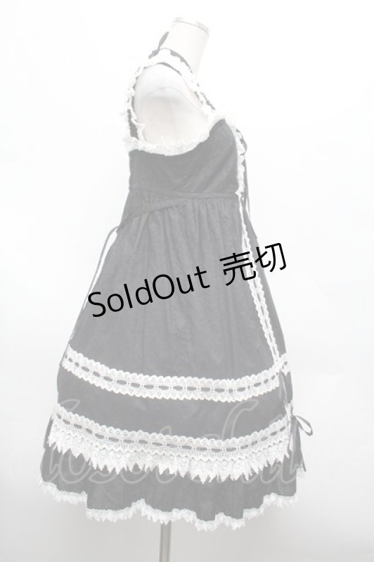 画像2: BABY,THE STARS SHINE BRIGHT / はわせベビードールジャンパースカート  黒ｘ白 S-26-03-01-032-BA-OP-HR-ZS (2)