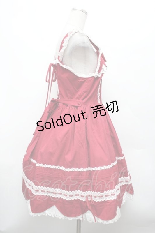 画像2: BABY,THE STARS SHINE BRIGHT / リボンスカラップジャンパースカート  赤 S-26-03-01-036-BA-OP-AS-ZS (2)