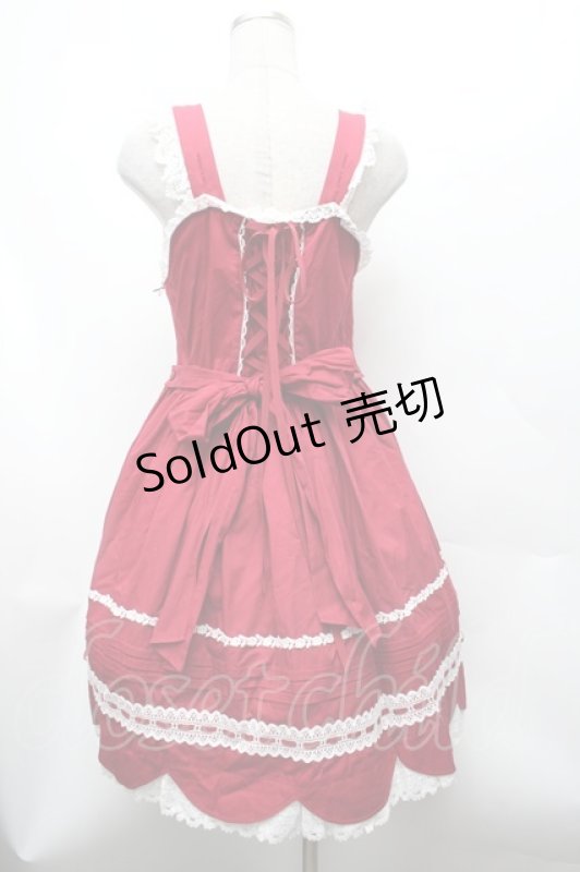 画像3: BABY,THE STARS SHINE BRIGHT / リボンスカラップジャンパースカート  赤 S-26-03-01-036-BA-OP-AS-ZS (3)