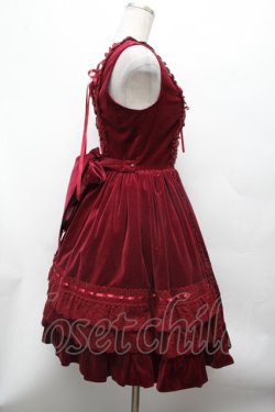 画像2: BABY,THE STARS SHINE BRIGHT / 別珍レースフリルジャンパースカート  エンジ S-26-03-01-037-BA-OP-HR-ZS