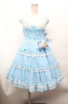 画像1: Angelic Pretty / Happyアイスクリームジャンパースカート  サックス S-26-03-01-038-AP-OP-AS-ZS (1)