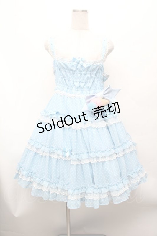 画像1: Angelic Pretty / Happyアイスクリームジャンパースカート  サックス S-26-03-01-038-AP-OP-AS-ZS (1)