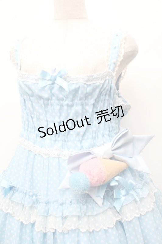 画像2: Angelic Pretty / Happyアイスクリームジャンパースカート  サックス S-26-03-01-038-AP-OP-AS-ZS (2)