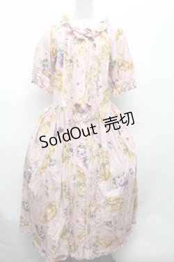 画像1: PINK HOUSE / くま葡萄プリントワンピース  ピンク S-26-03-01-054-LO-OP-HR-ZS