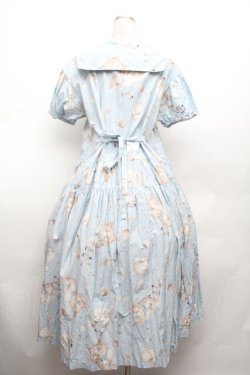 画像3: PINK HOUSE / さざ波とねこプリントミディワンピース  サックス S-26-03-01-055-LO-OP-HR-ZS