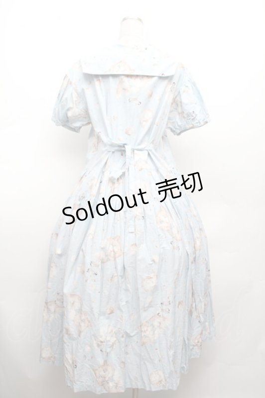 画像3: PINK HOUSE / さざ波とねこプリントミディワンピース  サックス S-26-03-01-055-LO-OP-HR-ZS (3)