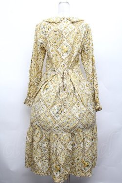 画像3: PINK HOUSE / 薔薇格子プリントミディワンピース  イエロー S-26-03-01-057-LO-OP-HR-ZS