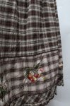 画像2: PINK HOUSE / 野ばらとチェリー刺繍タータンチェックスカート  ブラウン S-26-03-01-059-LO-SK-HR-ZS (2)