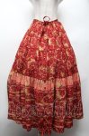 画像1: PINK HOUSE / Flower Picnic プリントパッチワークスカート  赤 S-26-03-01-060-LO-SK-AS-ZS (1)