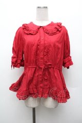 Chalmiere / クラシックコットンブラウス  赤 S-26-03-01-025-0-BL-HR-ZS