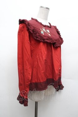 画像2: PINK HOUSE / ハロウィーンワンダーランド刺繍使いブラウス  赤 S-26-03-01-026-LO-BL-HR-ZS