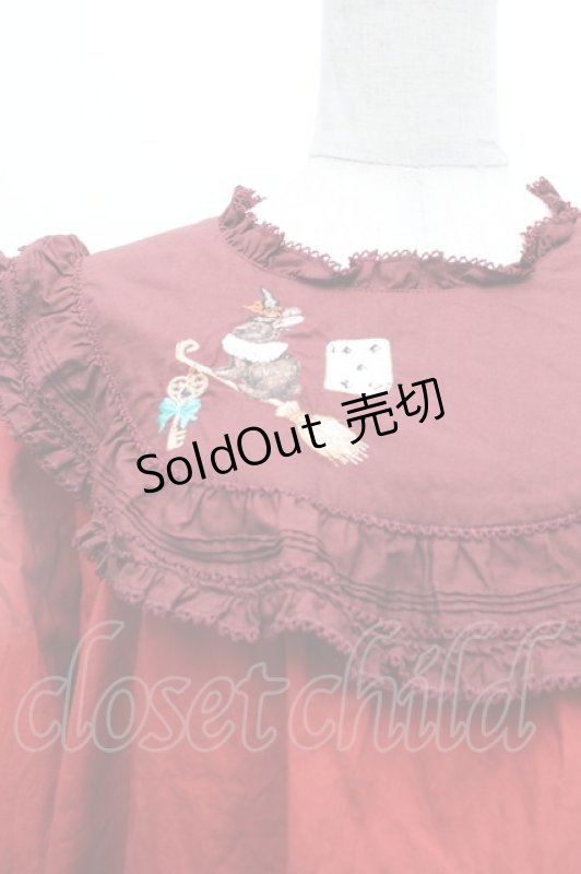 画像3: PINK HOUSE / ハロウィーンワンダーランド刺繍使いブラウス  赤 S-26-03-01-026-LO-BL-HR-ZS (3)