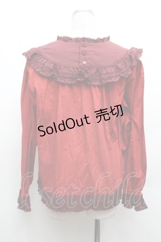 画像5: PINK HOUSE / ハロウィーンワンダーランド刺繍使いブラウス  赤 S-26-03-01-026-LO-BL-HR-ZS (5)