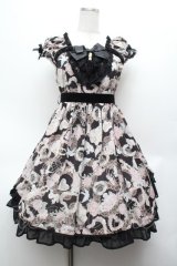 BABY,THE STARS SHINE BRIGHT / メルヴェイユーズなBoudoir〜永遠に続くLadyな時間〜柄ロングジャンパースカート  黒 S-26-03-01-029-BA-AC-AS-ZS