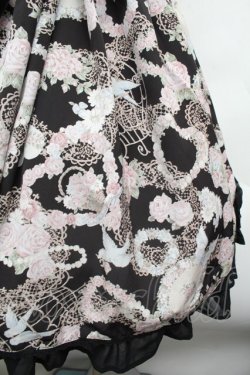 画像4: BABY,THE STARS SHINE BRIGHT / メルヴェイユーズなBoudoir〜永遠に続くLadyな時間〜柄ロングジャンパースカート  黒 S-26-03-01-029-BA-AC-AS-ZS