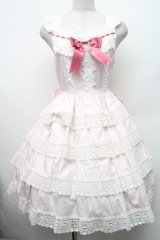 BABY,THE STARS SHINE BRIGHT / エリザベスジャンパースカート  ピンクＸ白 S-26-03-02-030-BA-OP-SA-ZS