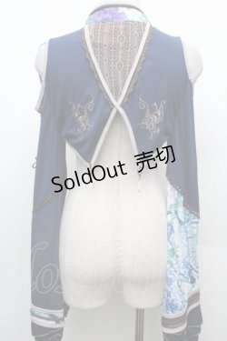 画像2: Ozz oneste / チャイナタッセル&着物袖ボレロ  ネイビーＸサックス S-26-03-02-004-OO-TO-SA-ZS