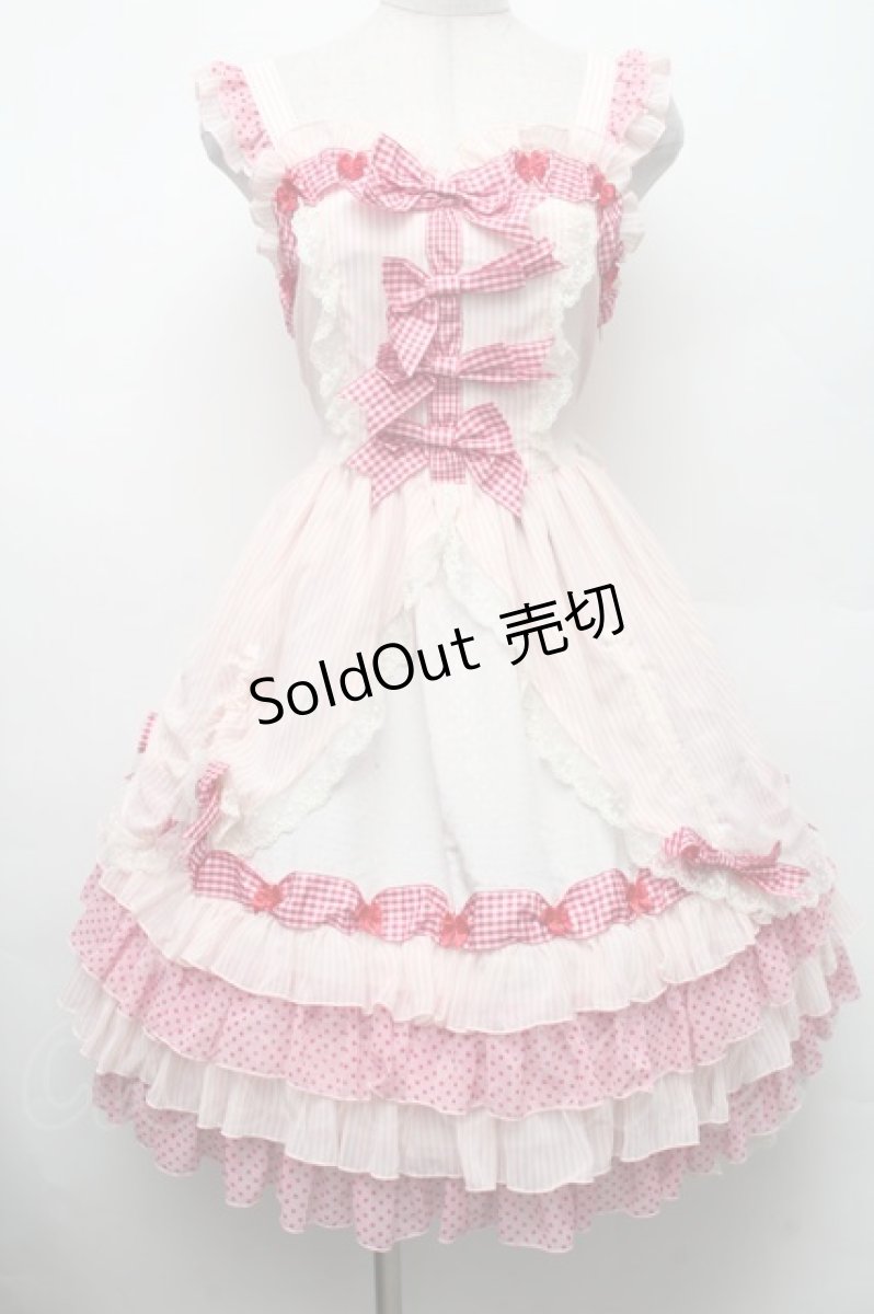 画像1: BABY,THE STARS SHINE BRIGHT / MY ANNIVERSARY/くまちゃんジャンパースカート  ピンク S-26-03-02-031-BA-OP-AS-ZS (1)