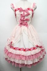 画像1: BABY,THE STARS SHINE BRIGHT / MY ANNIVERSARY/くまちゃんジャンパースカート  ピンク S-26-03-02-031-BA-OP-AS-ZS (1)