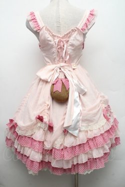 画像2: BABY,THE STARS SHINE BRIGHT / MY ANNIVERSARY/くまちゃんジャンパースカート  ピンク S-26-03-02-031-BA-OP-AS-ZS