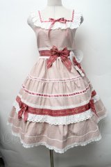 BABY,THE STARS SHINE BRIGHT / Waffle Cottonティアードジャンパースカート  ピンク S-26-03-02-032-BA-OP-HR-ZS