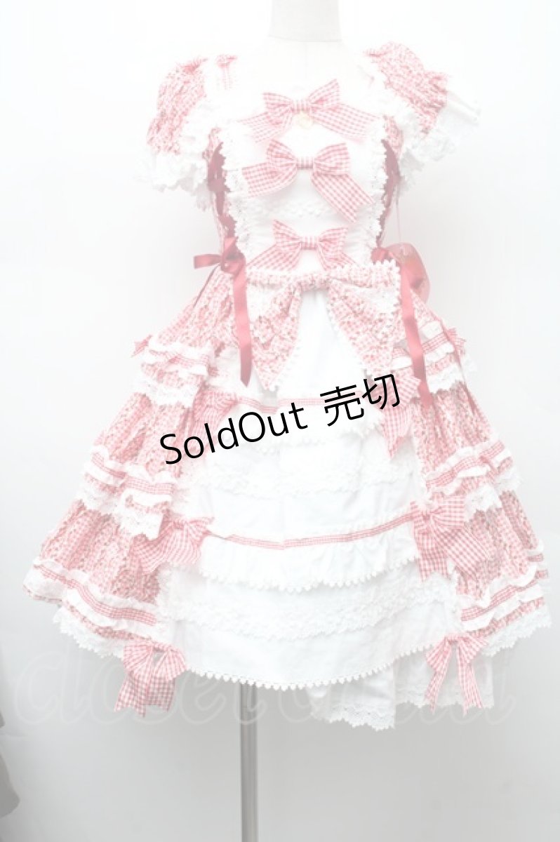 画像1: BABY,THE STARS SHINE BRIGHT / Floriana Ribbonジャンパースカート  赤 S-26-03-02-034-BA-OP-AS-ZS (1)
