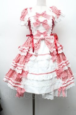 画像1: BABY,THE STARS SHINE BRIGHT / Floriana Ribbonジャンパースカート  赤 S-26-03-02-034-BA-OP-AS-ZS