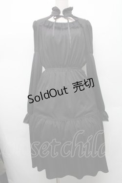 画像1: MIHO MATSUDA / シャーリングワンピース  黒 S-26-03-02-037-GO-OP-AS-ZS