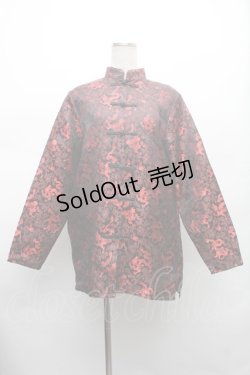 画像1: LISTEN FLAVOR / ブロケードチャイナシャツ  黒 S-26-03-02-038-PU-BL-AS-ZS