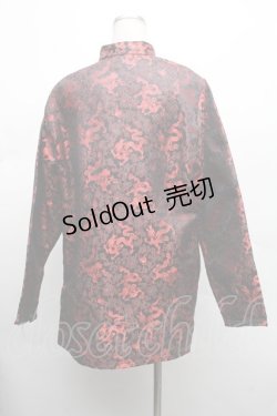 画像2: LISTEN FLAVOR / ブロケードチャイナシャツ  黒 S-26-03-02-038-PU-BL-AS-ZS