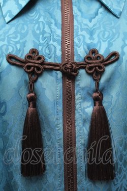 画像4: Deorart / 袖 シアー・チャイナ柄トッパー [中華柄]  ブルー S-26-03-02-005-PU-TO-AS-ZS