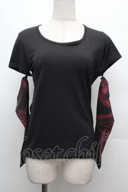 画像1: Qutie Frash / アームカバー付きTシャツ  黒 S-26-03-02-007-QU-TO-AS-ZS
