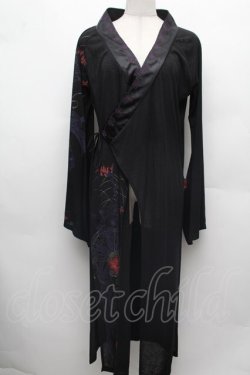 画像1: Ozz oneste / 着物風ロングカーディガン  黒 S-26-03-02-008-OO-TO-SZ-ZS