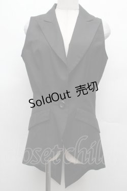 画像1: BPN / 1つボタンベスト  黒 S-26-03-02-011-GO-TO-HR-ZS