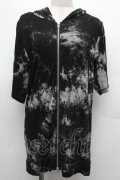 Deorart / タイダイフード付き半袖パーカー  黒 S-26-03-02-012-PU-TO-HR-ZS
